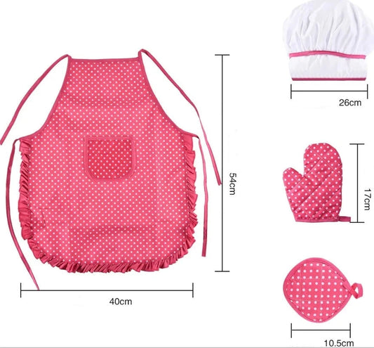 Panoplie complète de Chef Pâtissier pour enfant couleur rose 11 pièces