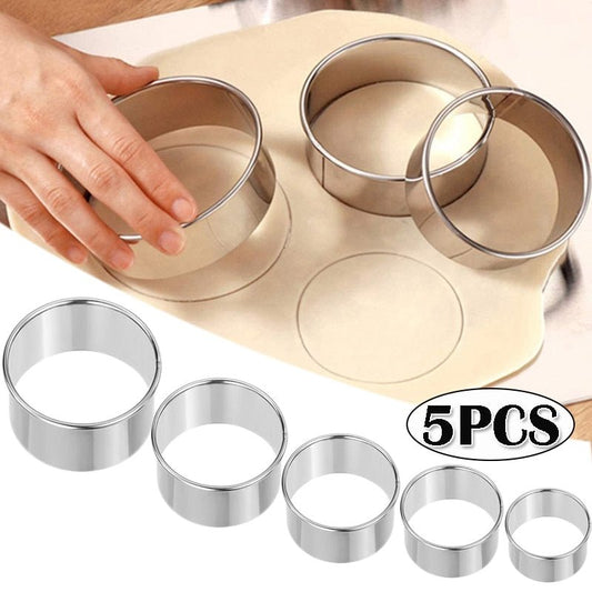 Lot de 5 emporte-pièces ronds acier inoxydable - Emporte Piece