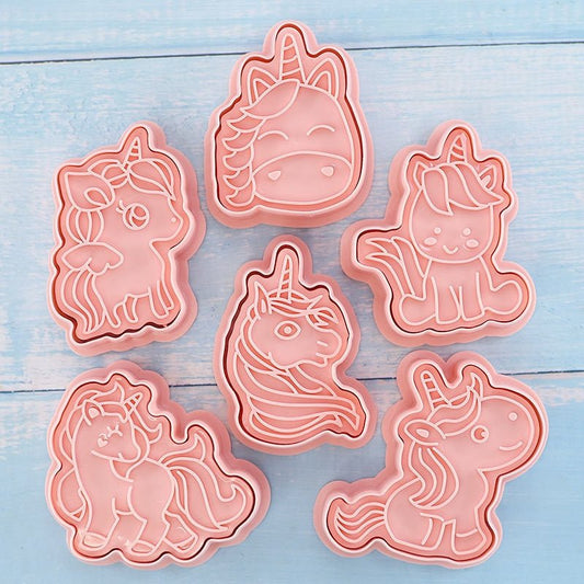 Lot de 6 emporte-pièces relief Licorne - Emporte Piece