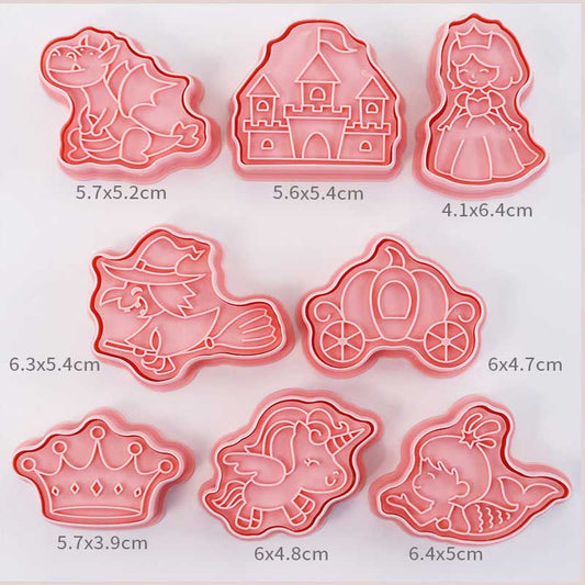 Lot de 8 emporte-pièces relief Contes de Fée - Emporte Piece