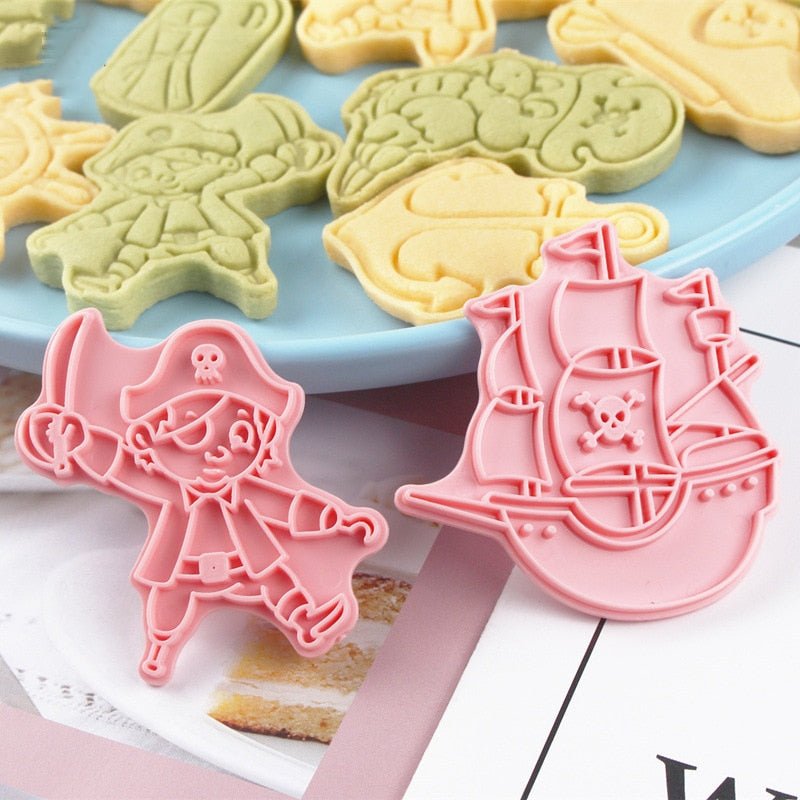 Lot de 8 emporte-pièces relief Pirates - Emporte Piece