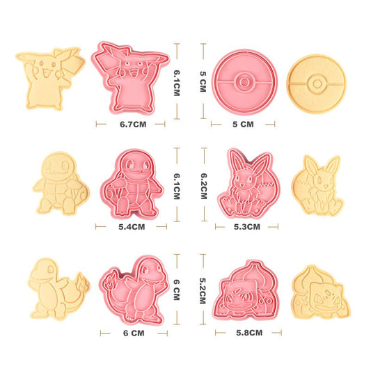 Lot de 8 emporte-pièces relief Pokemon - Emporte Piece