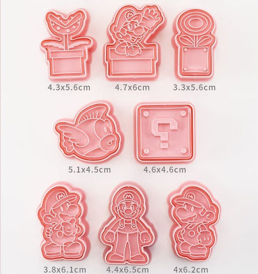Lot de 8 emporte-pièces relief Super Mario Bros #1 - Emporte Piece