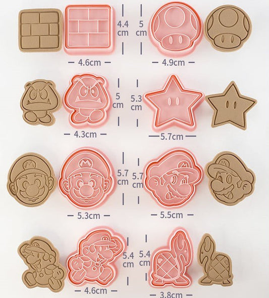 Lot de 8 emporte-pièces relief Super Mario Bros #2 - Emporte Piece
