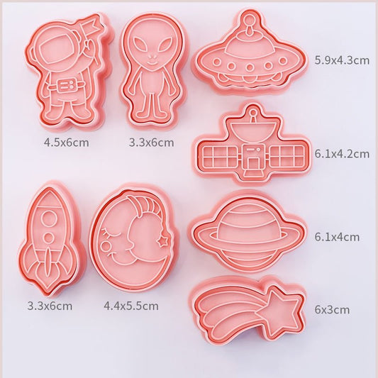 Lot de 8 emporte-pièces relief Thème Spatial - Emporte Piece