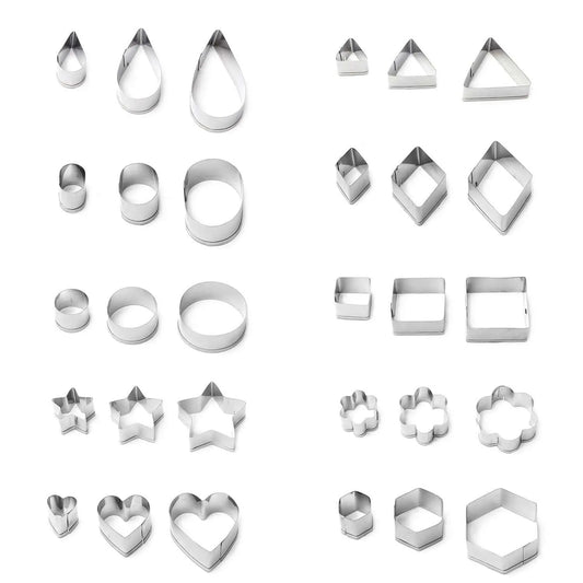 Boite de 30 emporte-pièces Formes Simples et Biscuits