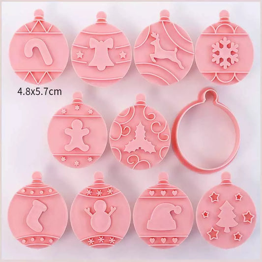 Lot de 8 emporte-pièces Boules de Noël- Emporte Piece